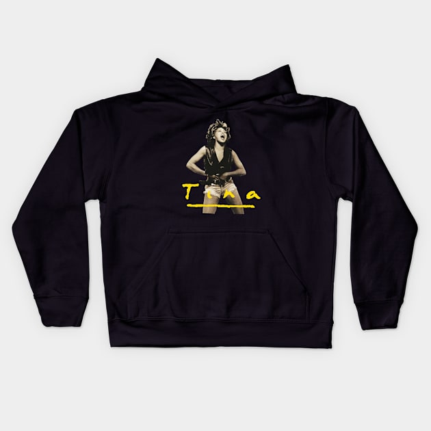 Tina Turner Queen Of Rock And Roll Kids Hoodie by BateerMonster